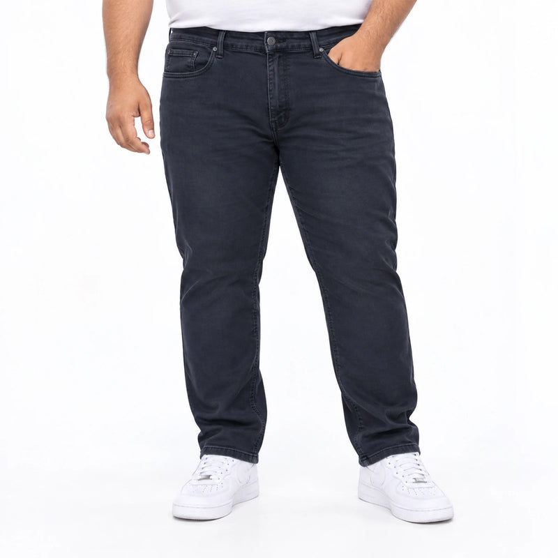 Men's slim-fit denim jeans, carbon wash casual wear