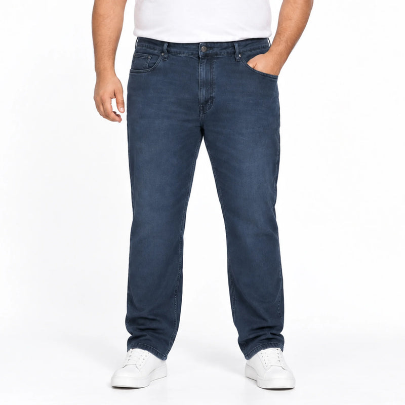Men's slim-fit denim jeans, carbon wash casual wear
