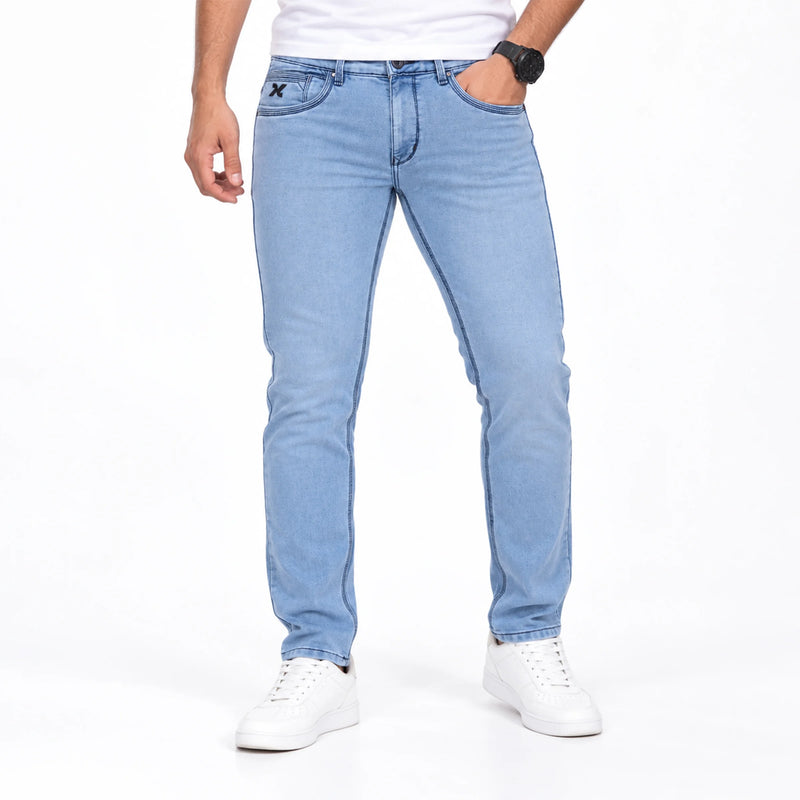 Men's ankle-fit denim jeans, cropped street style