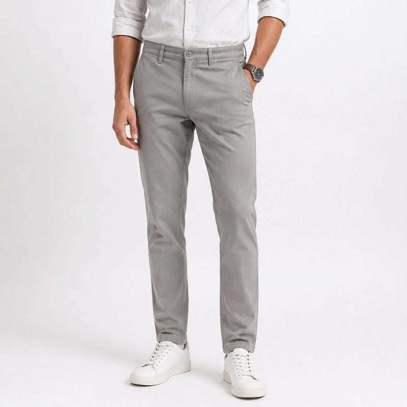 Men's slim-fit cotton trousers, everyday casual wear