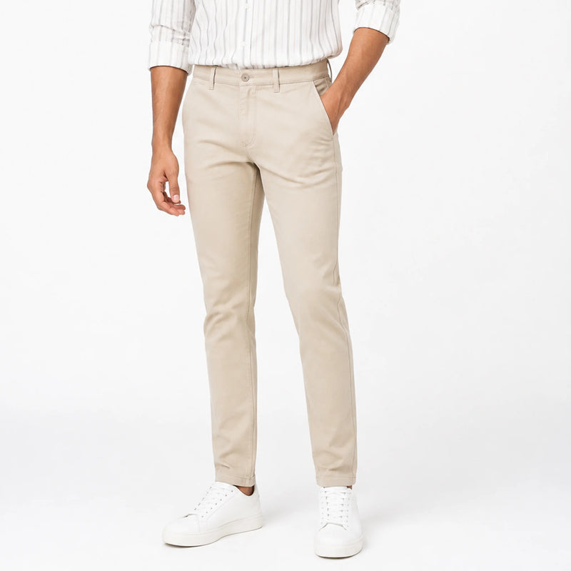 Men's slim-fit cotton trousers, everyday casual wear