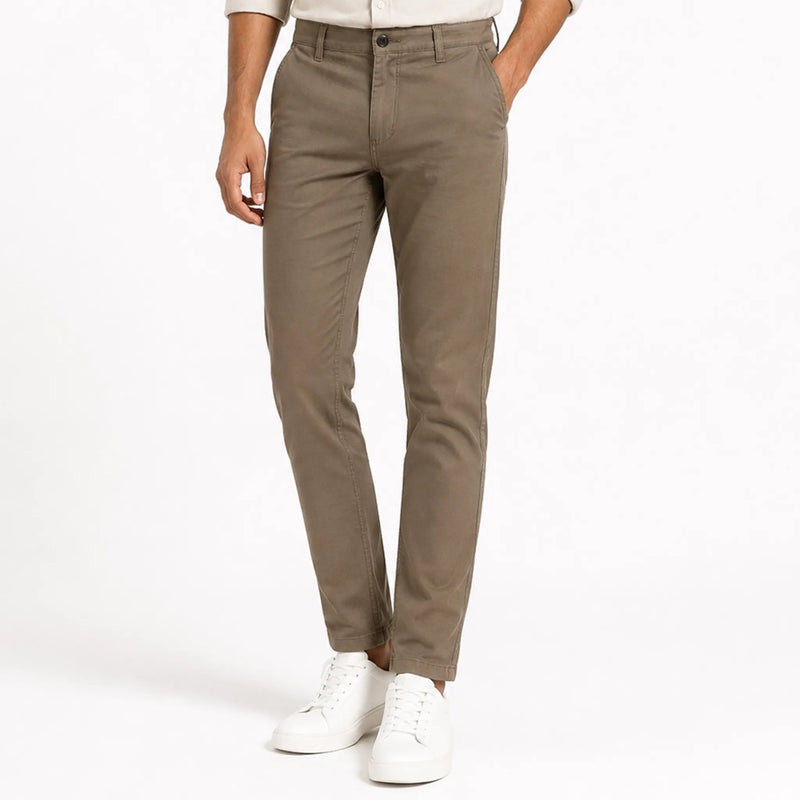 Men's slim-fit cotton trousers, everyday casual wear
