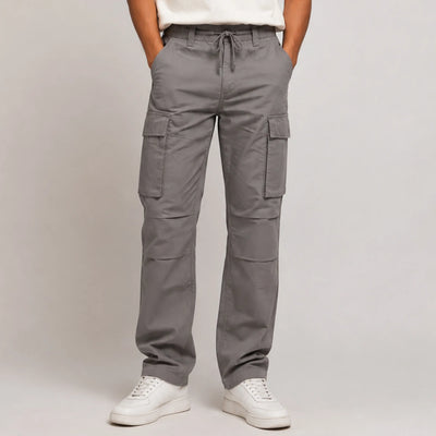 Men's cotton cargo pants with multiple pockets