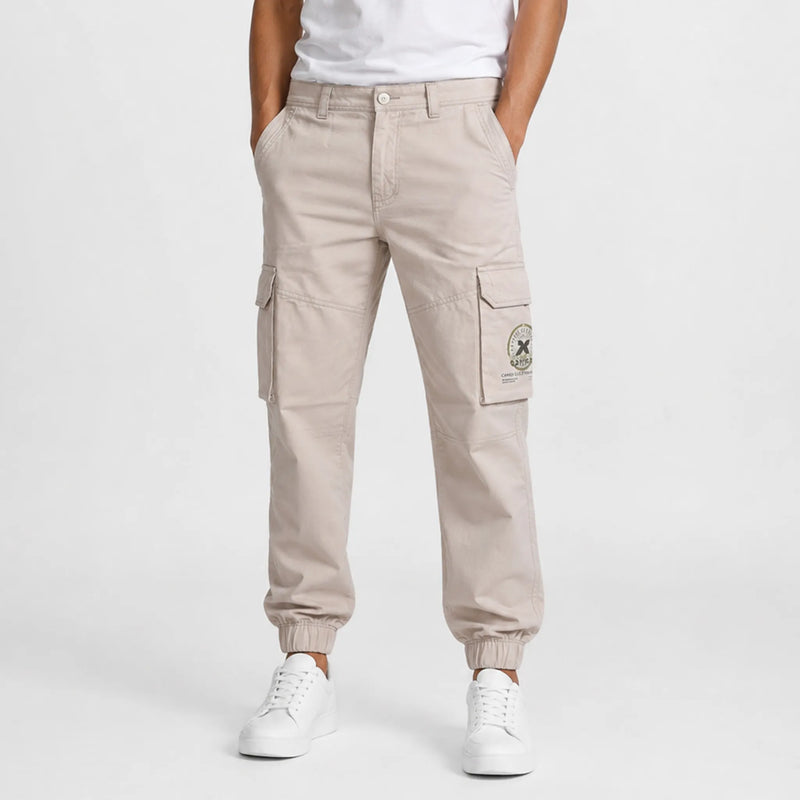 Men's cotton cargo pants with multiple pockets