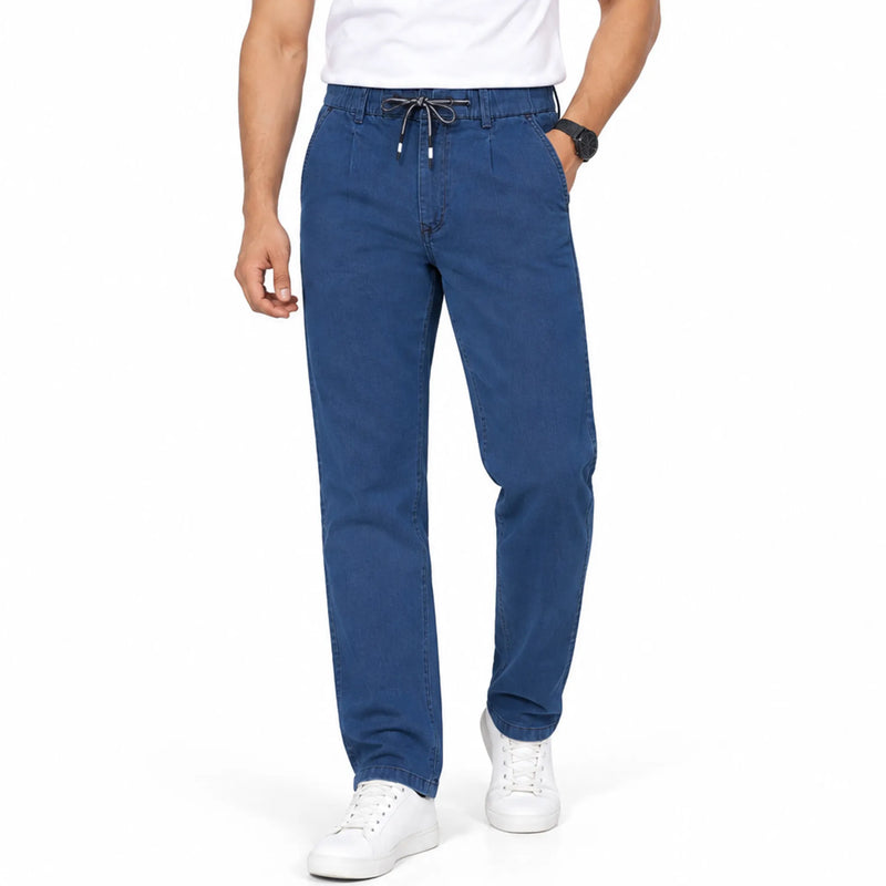 Men's relaxed-fit cotton pants, breathable comfort