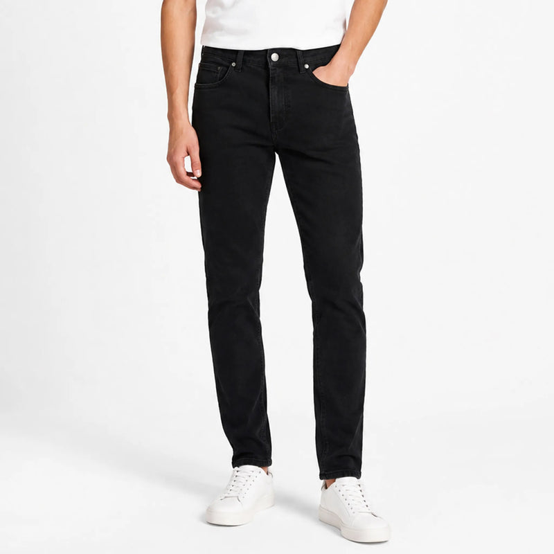 Men's slim-fit denim jeans, carbon wash casual wear
