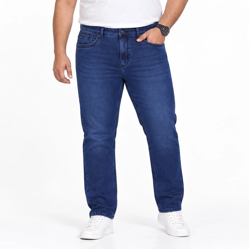 Men's slim-fit denim jeans, carbon wash casual wear
