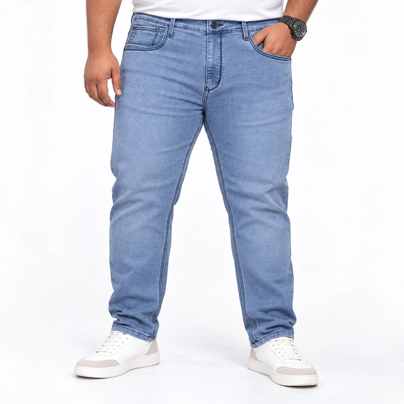 Men's slim-fit denim jeans, carbon wash casual wear