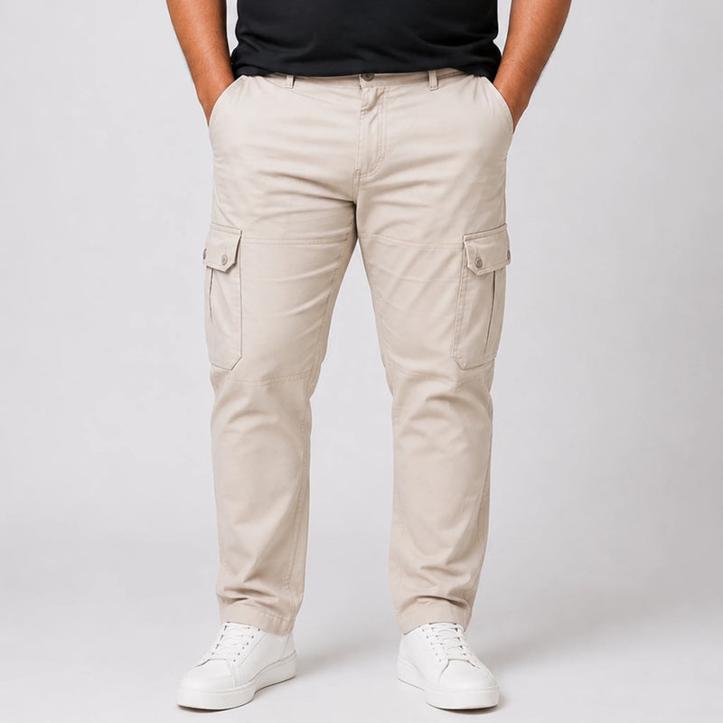 Men's cotton cargo pants with multiple pockets