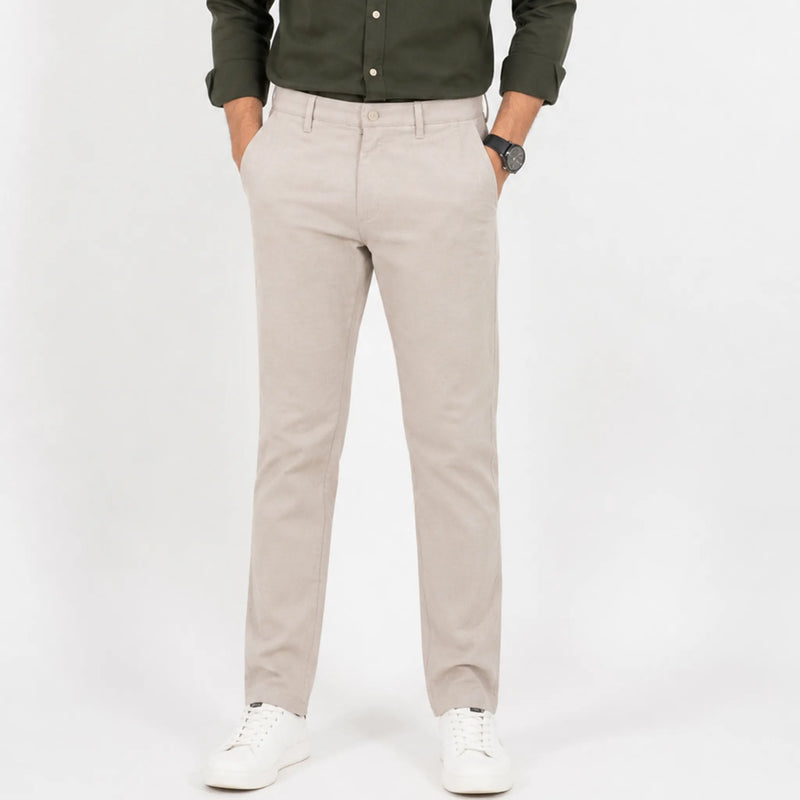 Men's slim-fit cotton trousers, everyday casual wear