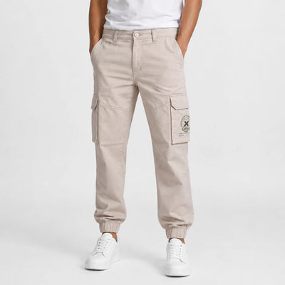 Men's cotton cargo pants with multiple pockets