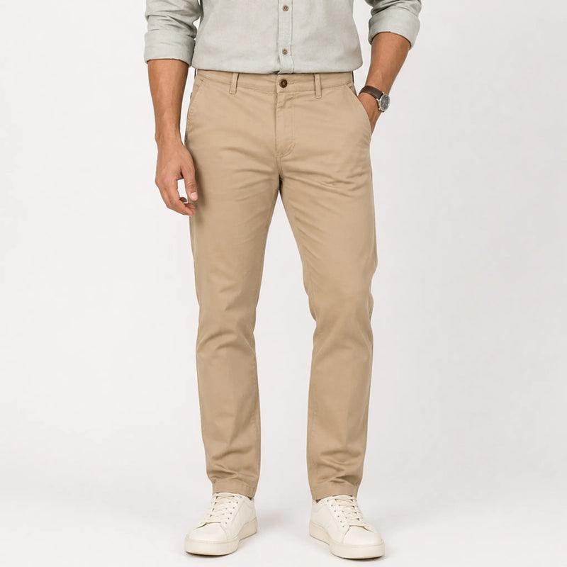 Men's slim-fit cotton trousers, everyday casual wear