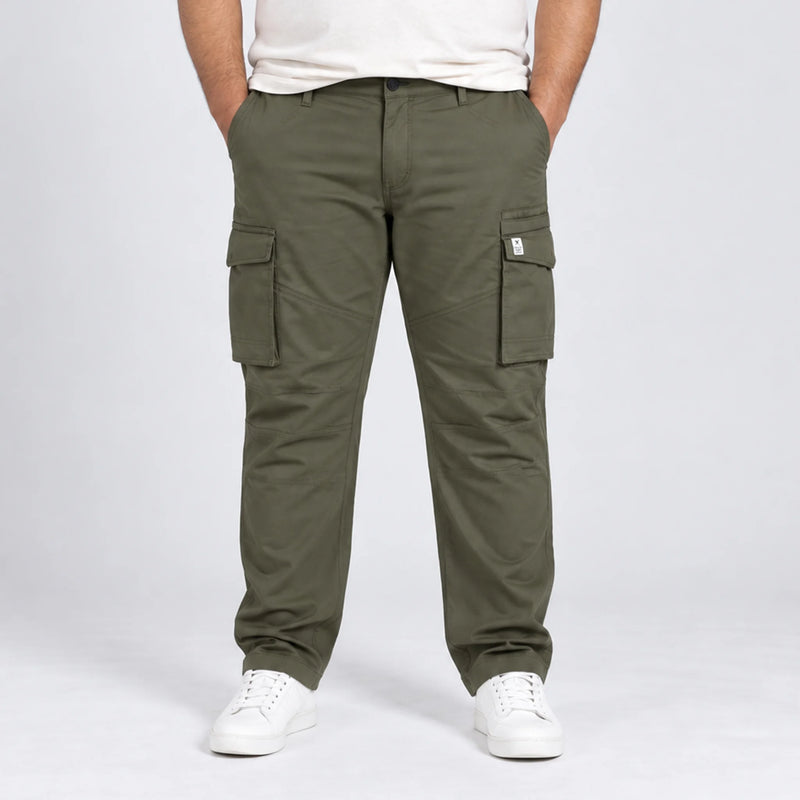 Men's cotton cargo pants with multiple pockets