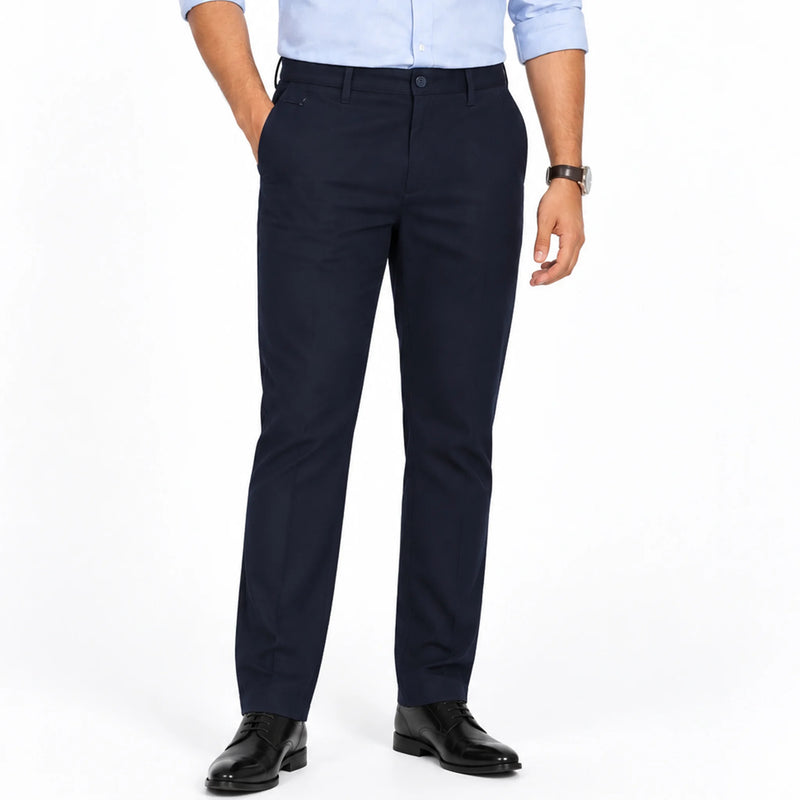 Men's cotton ankle-fit trousers, cropped casual style