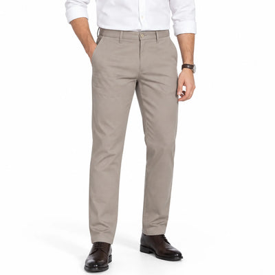 Men's cotton ankle-fit trousers, cropped casual style