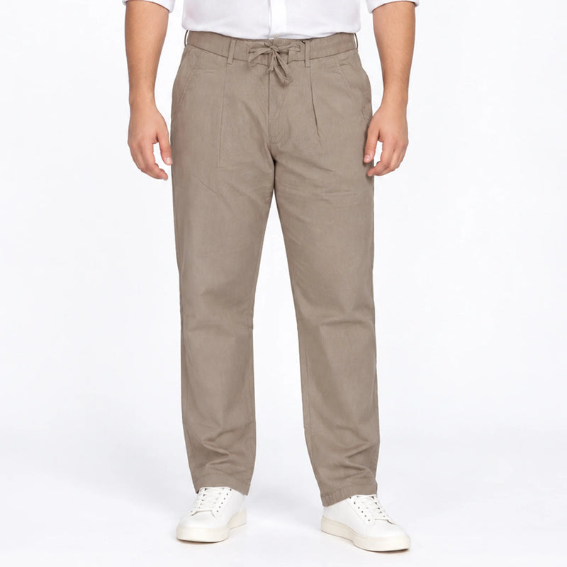 Men's relaxed-fit cotton pants, breathable comfort