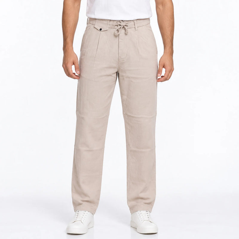 Men's relaxed-fit cotton pants, breathable comfort
