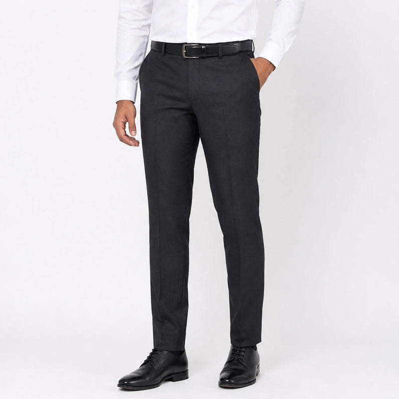Men's formal ankle-fit trousers, desk-to-dinner style