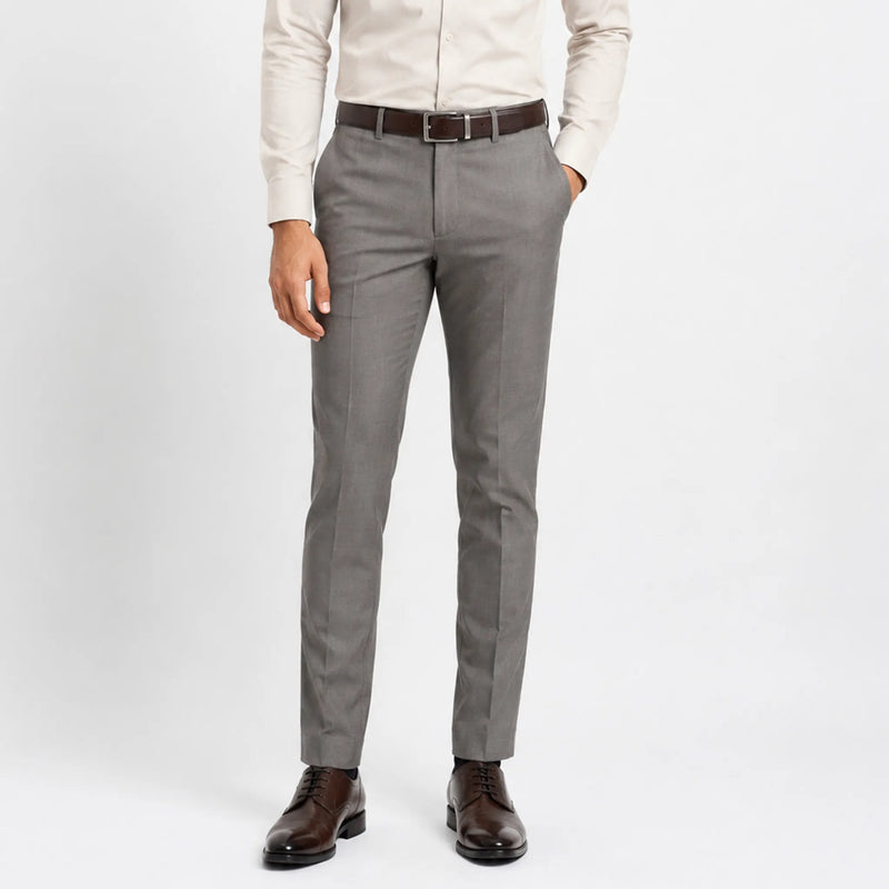 Men's formal ankle-fit trousers, desk-to-dinner style