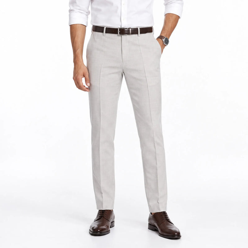 Men's formal ankle-fit trousers, desk-to-dinner style