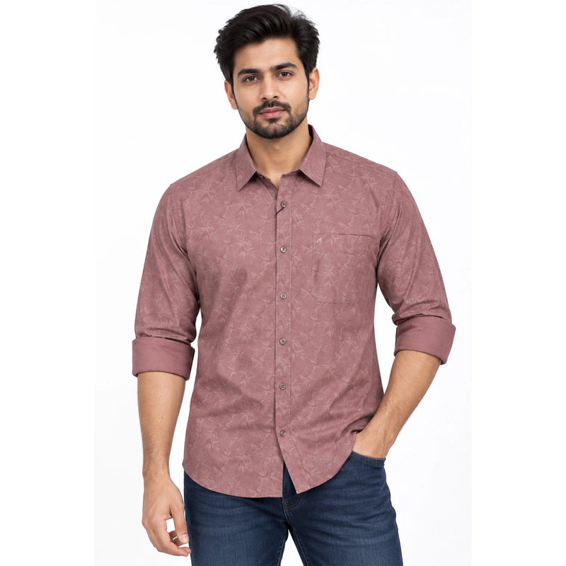 Men's cotton casual shirt with subtle tailored design