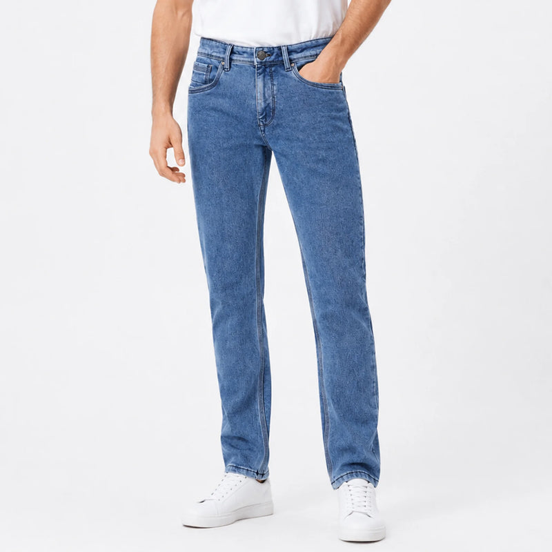 Men's ankle-fit denim jeans, cropped street style